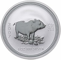 Купить Австралия 1 доллар 2007 «Восточный календарь-год Свиньи»