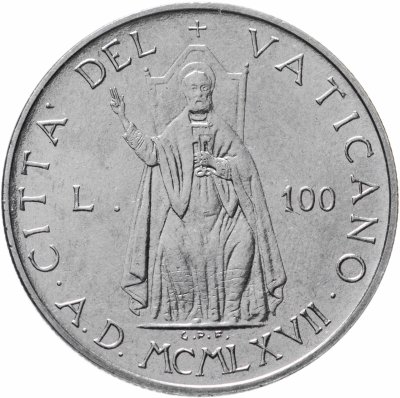 купить Ватикан 100 лир (lire) 1967