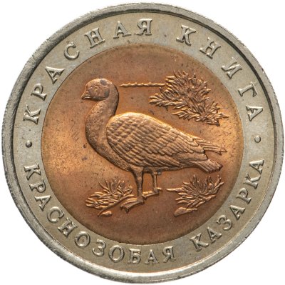 купить 10 рублей 1992 ЛМД краснозобая казарка