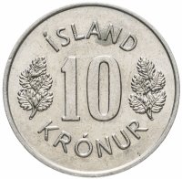 Купить Исландия 10 крон (kronur) 1977