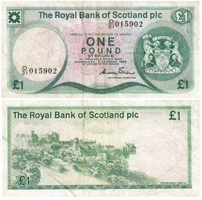 купить Шотландия 1 фунт 1985 (Pick 341b) ROYAL BANK OF SCOTLAND PLC