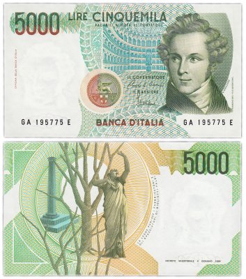 купить Италия 5000 лир 1985 (Pick 111a)
