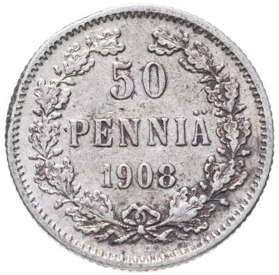 купить 50 пенни (pennia) 1908 L