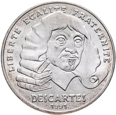 купить Франция 100 франков 1991 "395 лет со дня рождения Рене Декарта"
