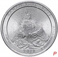 купить США 1/4 доллара (25 центов, квотер) 2012 P — "Гавайский национальный парк вулканов" (14-й парк)
