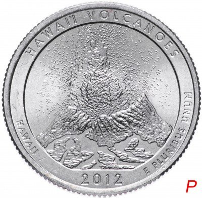 купить США 1/4 доллара (25 центов, квотер) 2012 P — "Гавайский национальный парк вулканов" (14-й парк)