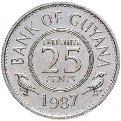 купить Гайана 25 центов (cents) 1987