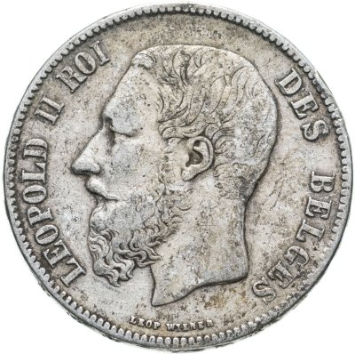 купить Бельгия 5 франков (francs) 1869