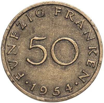 купить Саар 50 франков (francs) 1954