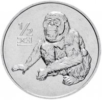Купить Северная Корея 1/2 чона 2002 "Мир животных - Орангутан"