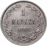 Купить 1 марка 1892 L, монета для Финляндии