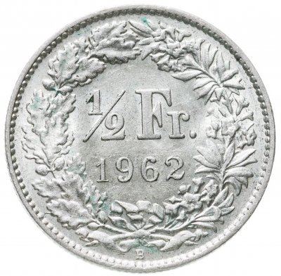 купить Швейцария 1/2 франка (franc) 1962