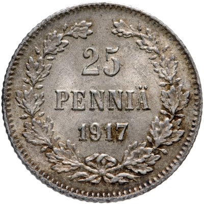 купить 25 пенни (pennia) 1917 S гербовый орёл без корон