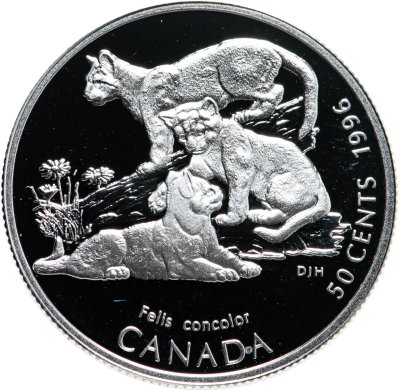 купить Канада 50 центов (cents) 1996 Детёныши диких животных - Котята пумы