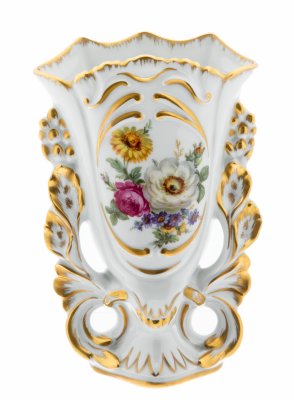 купить Вазочка с цветочным декором, фарфор, деколь, золочение, Limoges (Лимож), Франция, 1970-1990 гг.