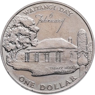 купить Новая Зеландия 1 доллар (dollar) 1977 25 лет правления Королевы Елизаветы II и День Вайтанги