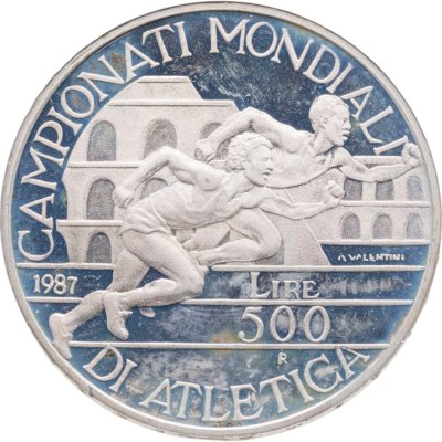 купить Италия 500 лир (lire) 1987 Чемпионат мира по лёгкой атлетике '87