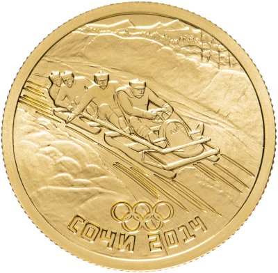купить 50 рублей 2014 СПМД Proof "Бобслей"