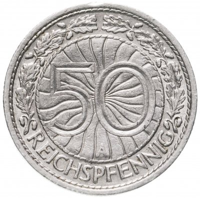 купить Германия 50 рейхспфеннигов (reichspfennig) 1929 A знак монетного двора "A" — Берлин