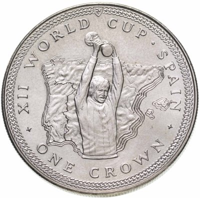 купить Остров Мэн 1 крона (crown) 1982 "Чемпионат мира по футболу 1982, Испания - кубок"