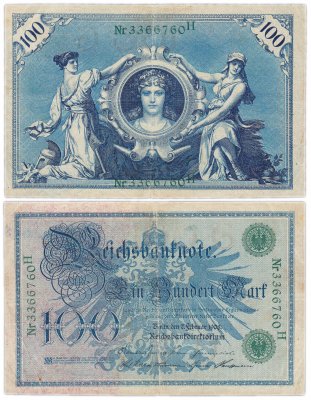 купить Германия 100 марок 1908 (Pick 34)