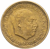 купить Испания 1 песета (peseta) 1953