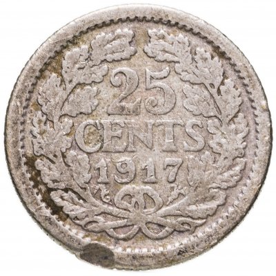купить Нидерланды 25 центов (cents) 1917