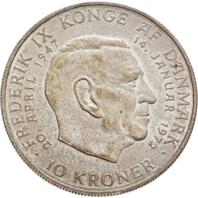 купить Дания 10 крон (kroner) 1972 смерть Фредерика IX и вступление на престол Маргрете II