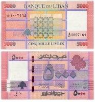 купить Ливан - 5000 ливров 2014 год Р-91b UNC