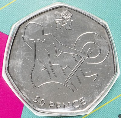 купить Великобритания 50 пенсов (pence) 2011 "XXX летние Олимпийские Игры, Лондон 2012 - Тяжёлая атлетика"