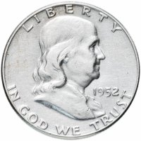 Купить США 50 центов (1/2 доллара, half dollar) 1952 Franklin Half Dollar Без отметки монетного двора