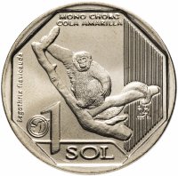 купить Перу 1 соль 2019 Желтохвостая обезьяна