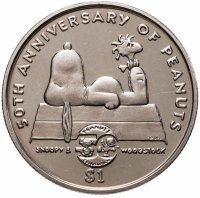 купить Ниуэ 1 доллар (dollar) 2000 "50 лет комиксу Peanuts"