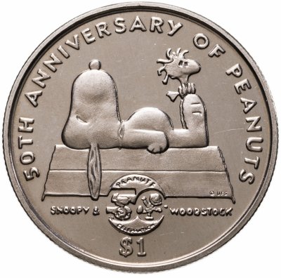купить Ниуэ 1 доллар (dollar) 2000 "50 лет комиксу Peanuts"