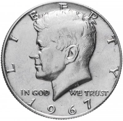 купить США 1/2 доллара (полдоллара, 50 центов, half dollar) 1965-1969 серебро Кеннеди