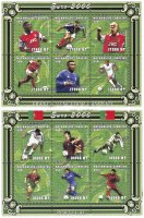 Купить Мозамбик набор из 12 марок 2001 "Футбол- сборные Евро 2000", Франция/Португалия 2 малых листа