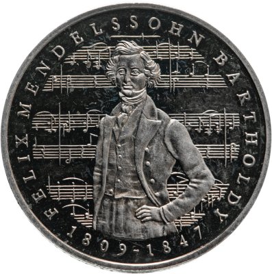 купить Германия 5 марок (deutsche mark) 1984 "175 лет со дня рождения Феликса Мендельсона"