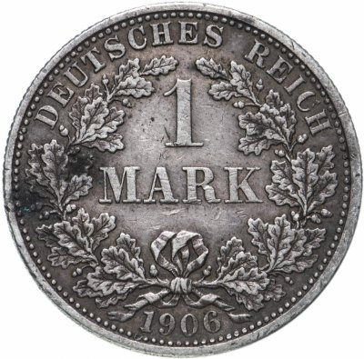 купить Германия 1 марка (mark) 1906 F знак монетного двора: "F" - Штутгарт