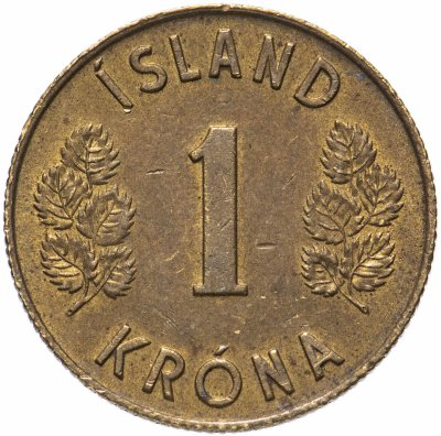 купить Исландия 1 крона (krona) 1957-1975, случайная дата