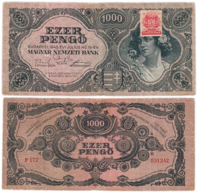 купить Венгрия 1000 пенгё 1945 год. (Pic 118b)
