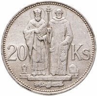 купить Словакия 20 крон 1941 "Святые Кирилл и Мефодий"