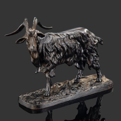 купить Статуэтка "Козёл", автор модели - скульптор Пьер-Жюль Мэн, чугун, крашение, Кусинский чугунолитейный завод (Куса), Российская империя, 1883-1918 гг.