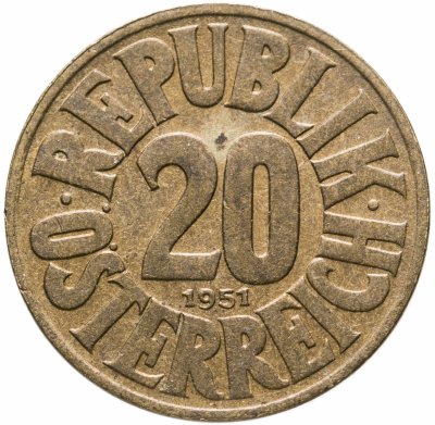 купить Австрия 20 грошей (groszy) 1951