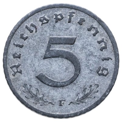 купить Германия, Третий рейх 5 рейхспфеннигов 1940, знак монетного двора: "F"
