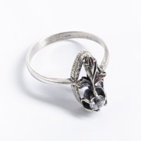 купить Кольцо винтажное с прозрачной вставкой, сплав металла, СССР, 1970-1990 гг.