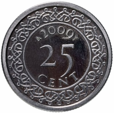 купить Суринам 25 центов (cents) 2009 Proof