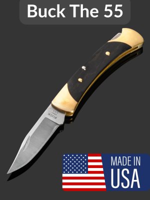 купить Складной нож Buck мини The 55 Lockback Hunter (0055BRS-B), сталь 420HC, рукоять дерево/орех