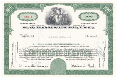 купить Акция США E.J. KORVETTE,INC, 1958 - 1962 гг.