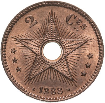 купить Конго 2 сантима (centimes) 1888