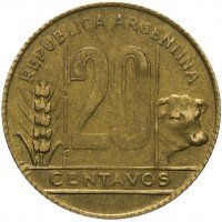 Купить Аргентина 20 сентаво 1949